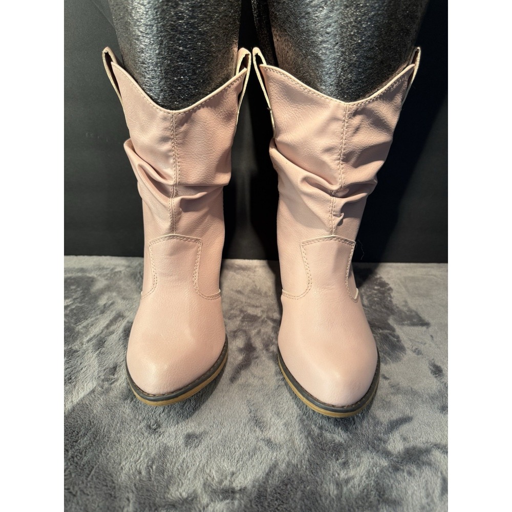 Charles Albert Boots Womens 9 Western Cowboy Ankle Booties Pink Heels Pull On - Picture 4 of 10